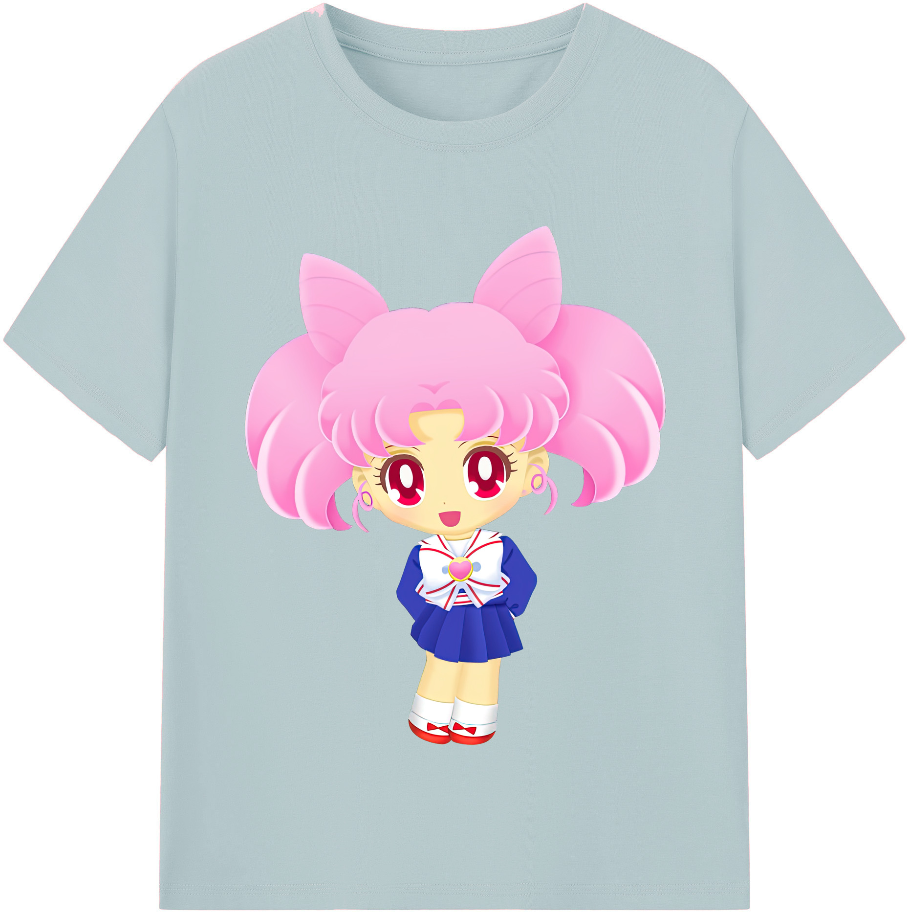 （画像用） 美少女戦士セーラームーン ちびうさ Sailor Moon Chibiusa Tsukino Usagi Small Lady Serenity 綿100％半袖Tシャツ（フロントプリント）